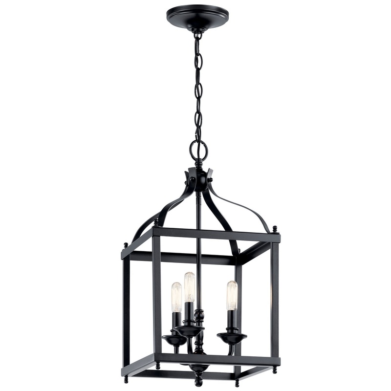 Kichler 42566BK Larkin Three Light Foyer Pendant, Black