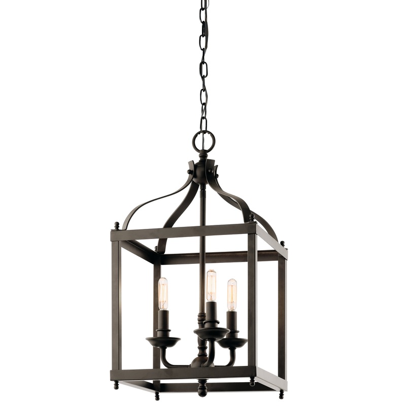 Kichler 42566OZ Larkin Three Light Pendant, Olde Bronze