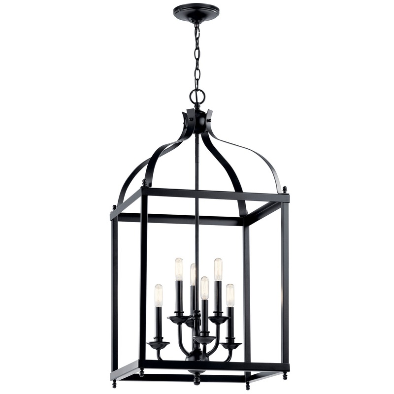 Kichler 42568BK Larkin Six Light Foyer Pendant, Black