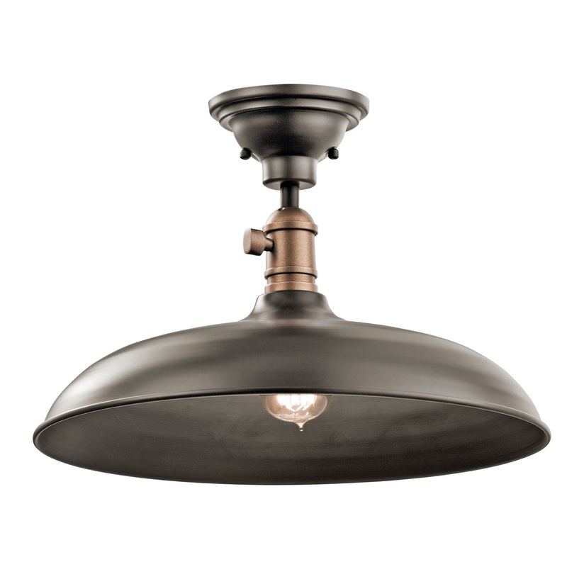 Kichler 42585OZ Cobson One Light Pendant/Semi Flush Mount, Olde Bronze