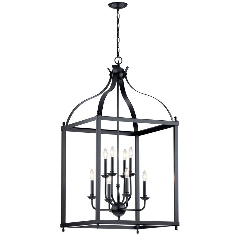 Kichler 42591BK Larkin Eight Light Foyer Pendant, Black
