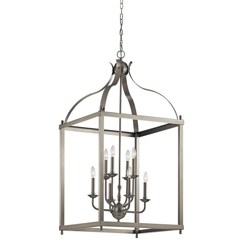 Kichler 42591NI Larkin Eight Light Foyer Chandelier, Brushed Nickel