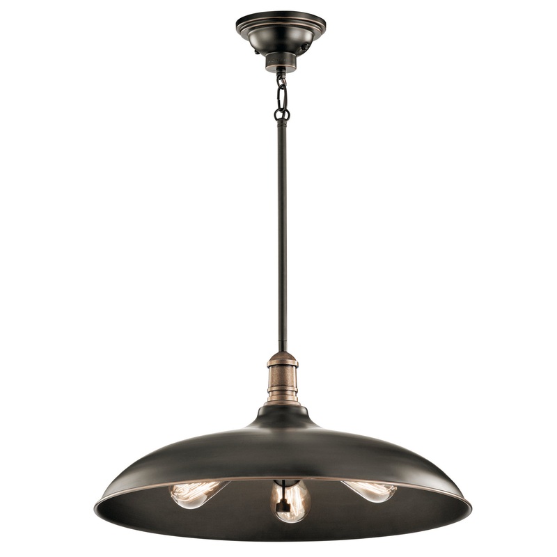 Kichler 42649OZ Cobson Three Light Pendant, Olde Bronze