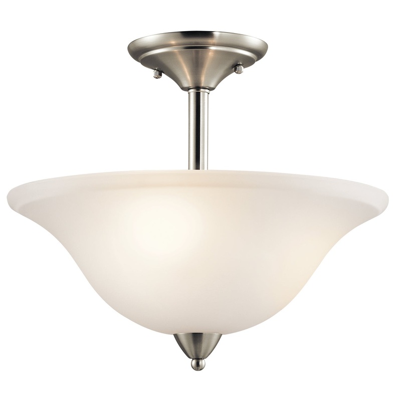 Kichler 42879NI Nicholson Three Light Semi Flush Mount, Brushed Nickel