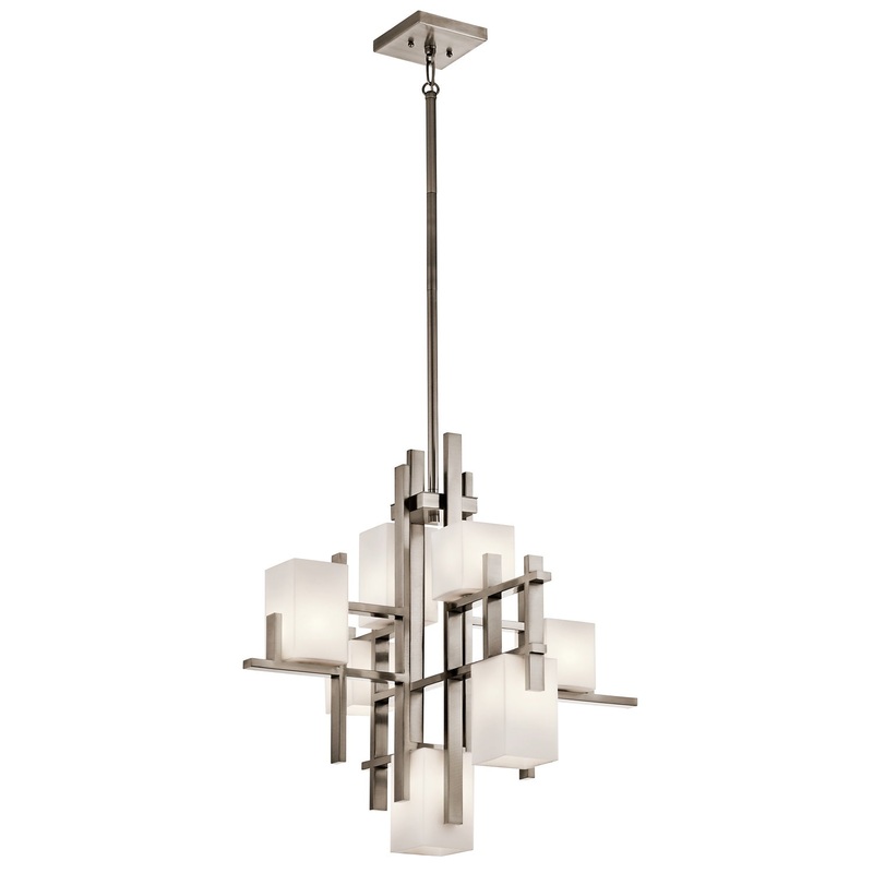 Kichler 42940CLP City Lights Seven Light Chandelier, Classic Pewter (Discontinued)