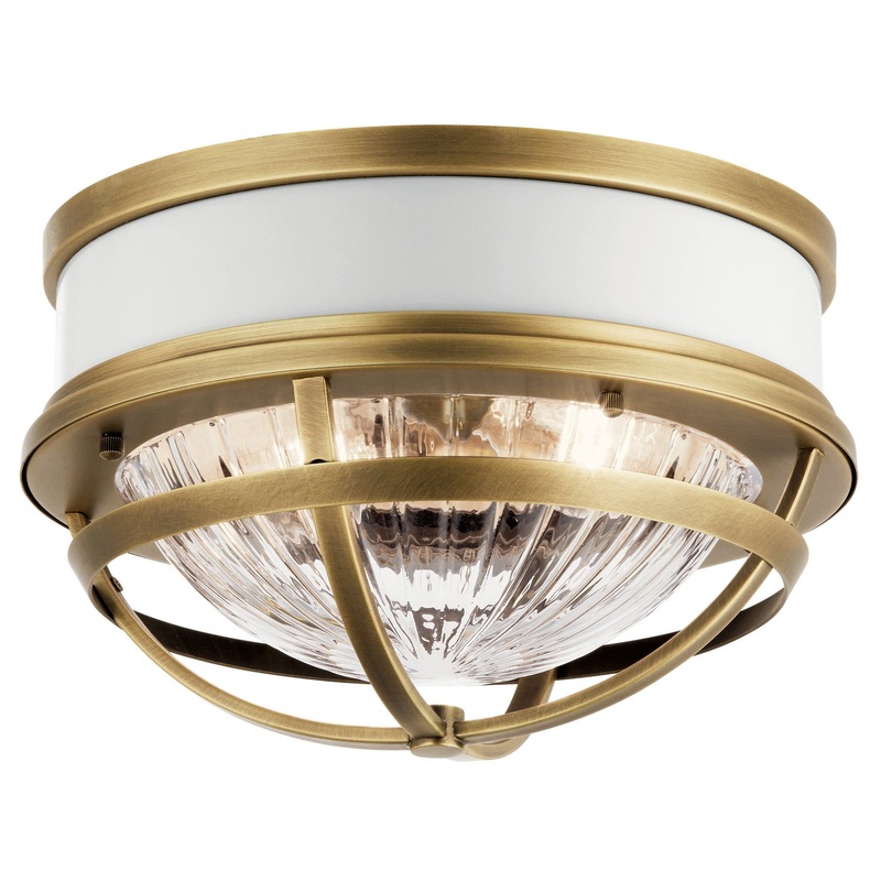 Kichler 43013NBR Tollis Two Light Flush Mount, Natural Brass (Discontinued)