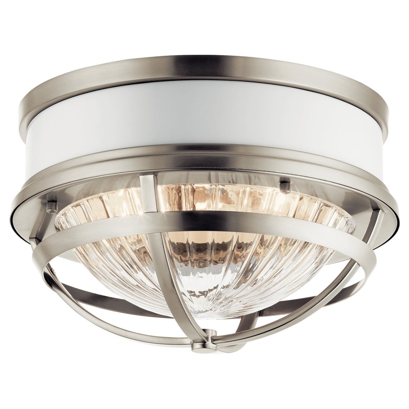 Kichler 43013NI Tollis Two Light Flush Mount, Brushed Nickel (Discontinued)