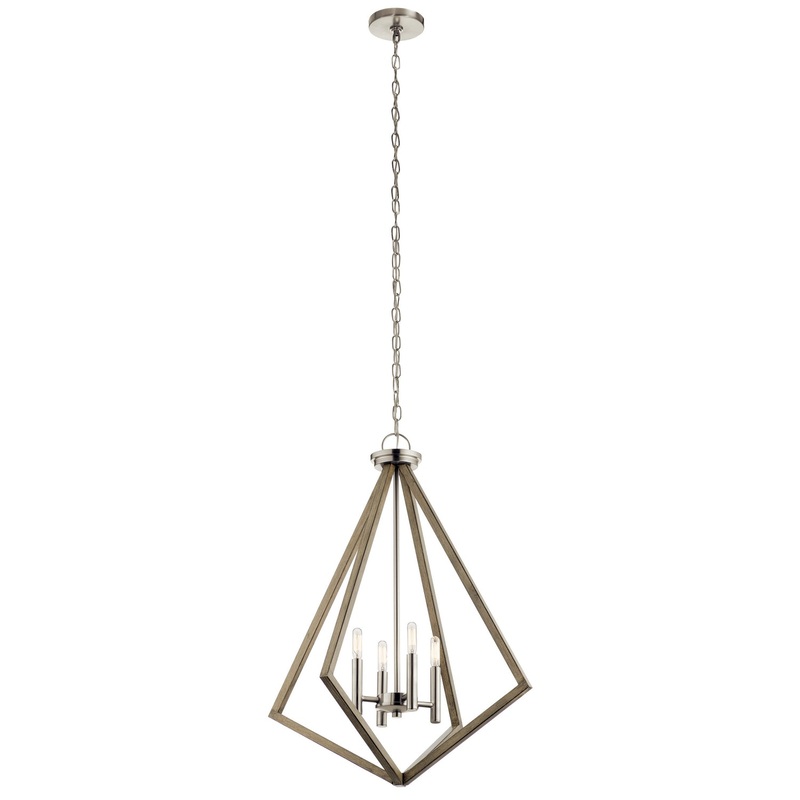 Kichler 43034DAG Deryn Four Light Chandelier, Distressed Antique Gray