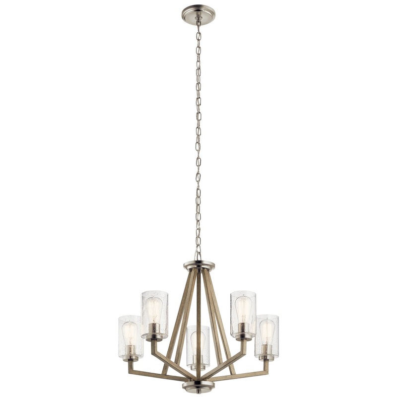 Kichler 43035DAG Deryn Five Light Chandelier, Distressed Antique Gray