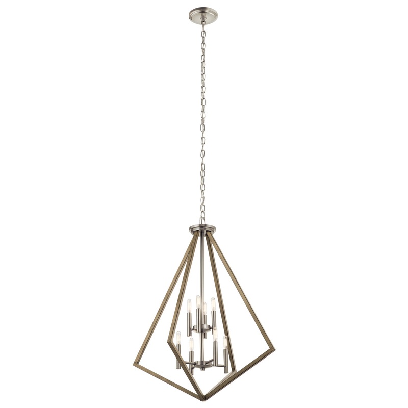 Kichler 43036DAG Deryn Eight Light Chandelier, Distressed Antique Gray