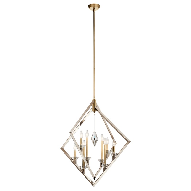 Kichler 43052PN Layan Eight Light Foyer Pendant, Polished Nickel