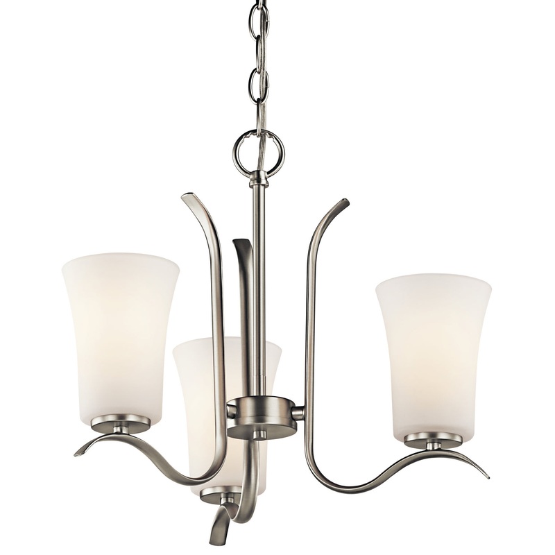 Kichler 43073NI Armida Three Light Mini Chandelier, Brushed Nickel