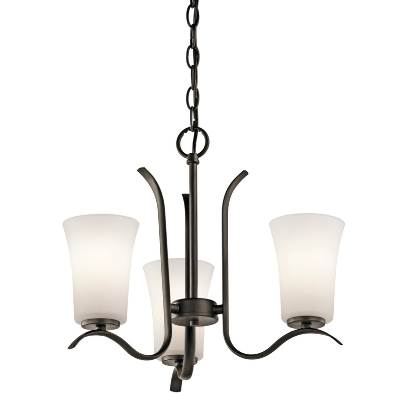 Kichler 43073OZ Armida Three Light Mini Chandelier, Olde Bronze
