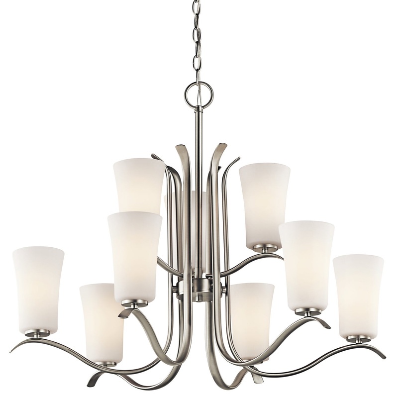 Kichler 43075NI Armida Nine Light Chandelier, Brushed Nickel