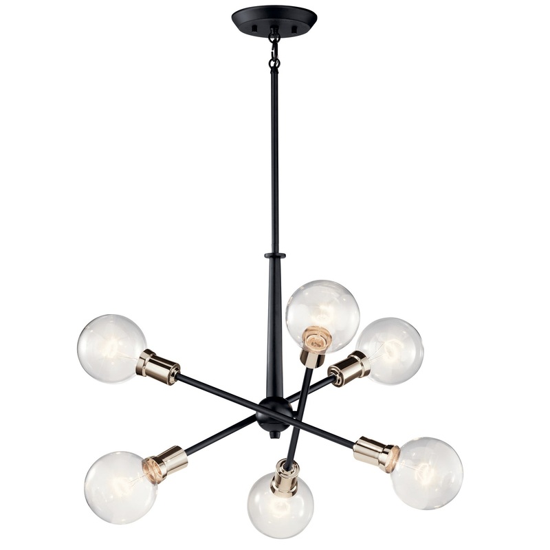 Kichler 43095BK Armstrong Six Light Chandelier, Black