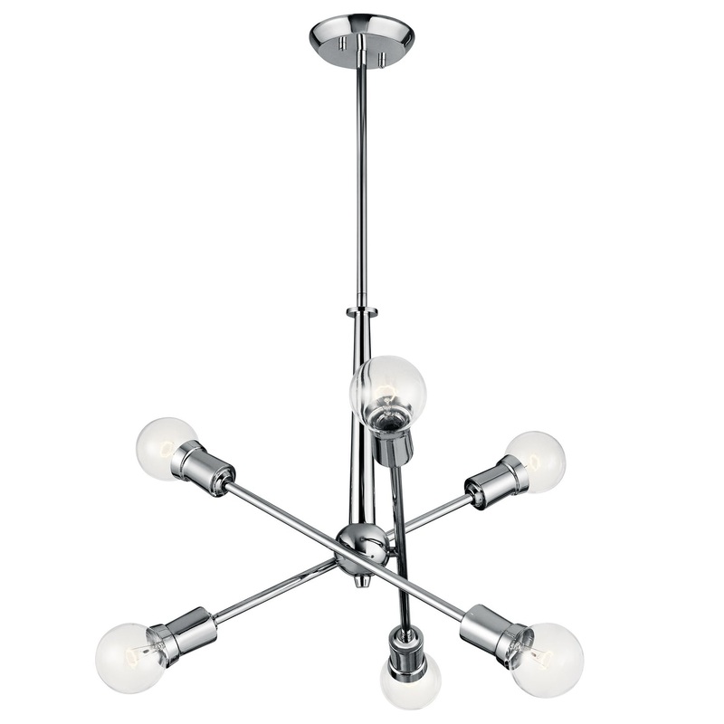 Kichler 43095CH Armstrong Six Light Chandelier, Chrome