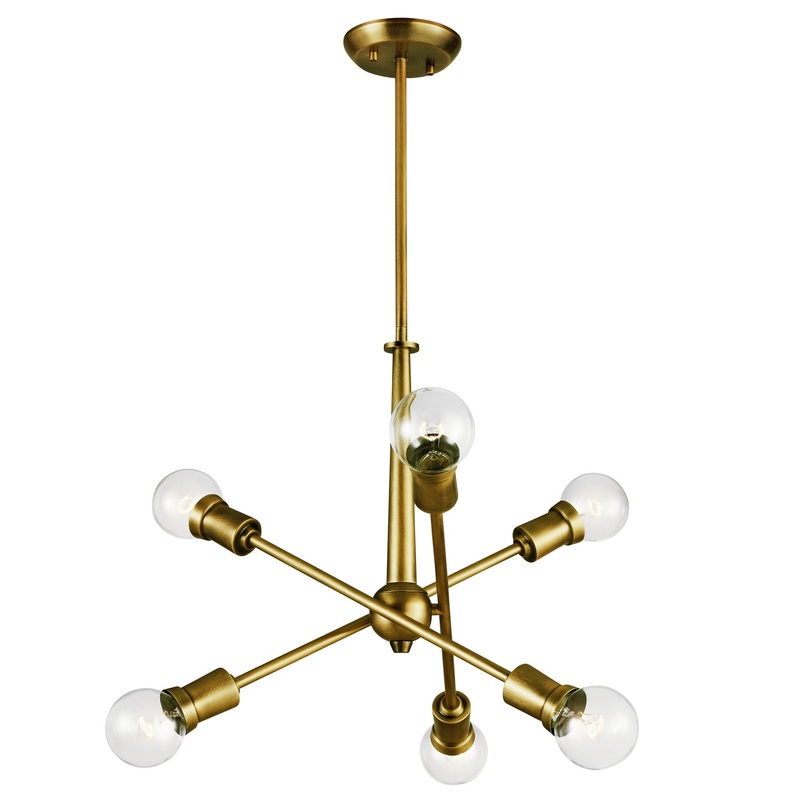 Kichler 43095NBR Armstrong Six Light Chandelier, Natural Brass