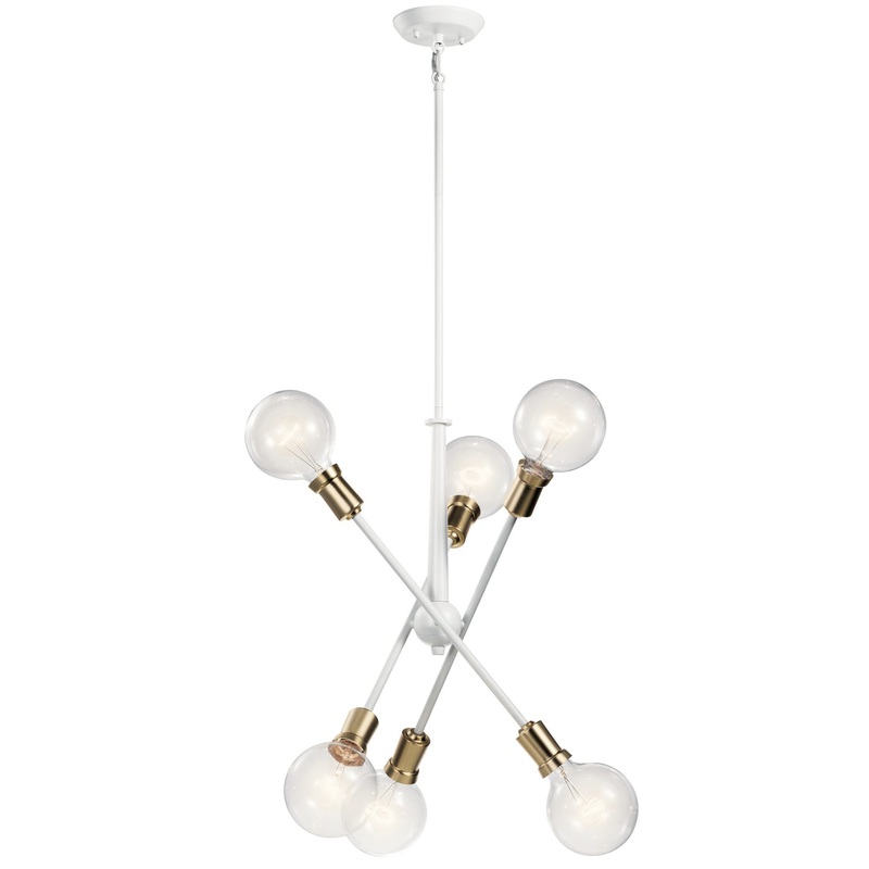 Kichler 43095WH Armstrong Six Light Chandelier, White
