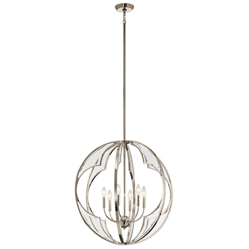 Kichler 43097PN Montavello Six Light Chandelier, Polished Nickel