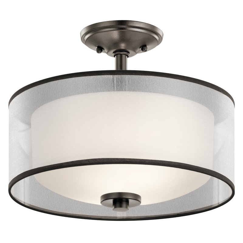 Kichler 43154MIZ Tallie Two Light Semi Flush Mount, Mission Bronze (Discontinued)