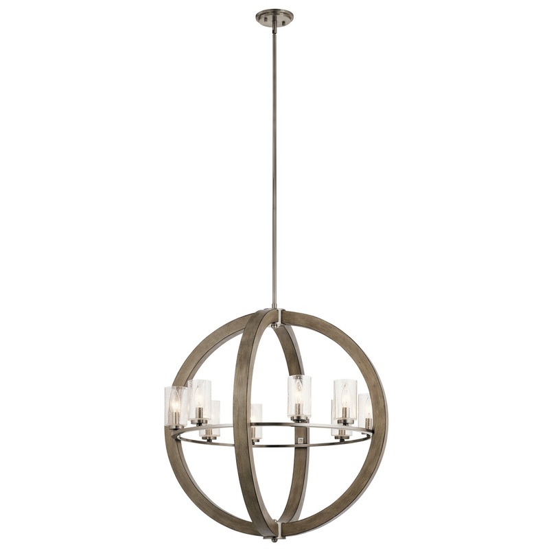 Kichler 43190DAG Grand Bank Eight Light Chandelier, Distressed Antique Gray