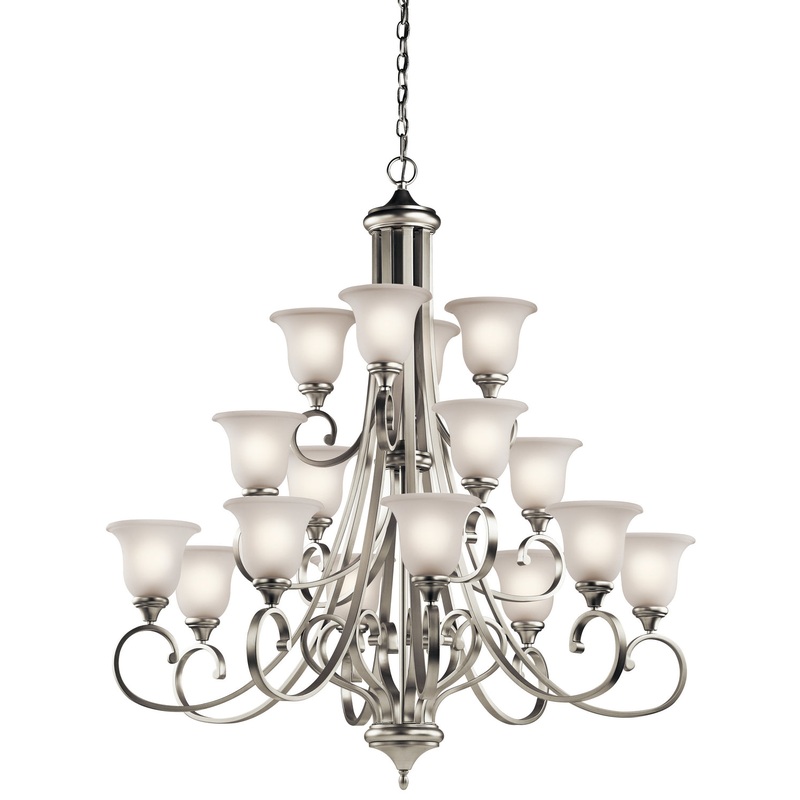 Kichler 43192NI Monroe 16 Light Chandelier, Brushed Nickel