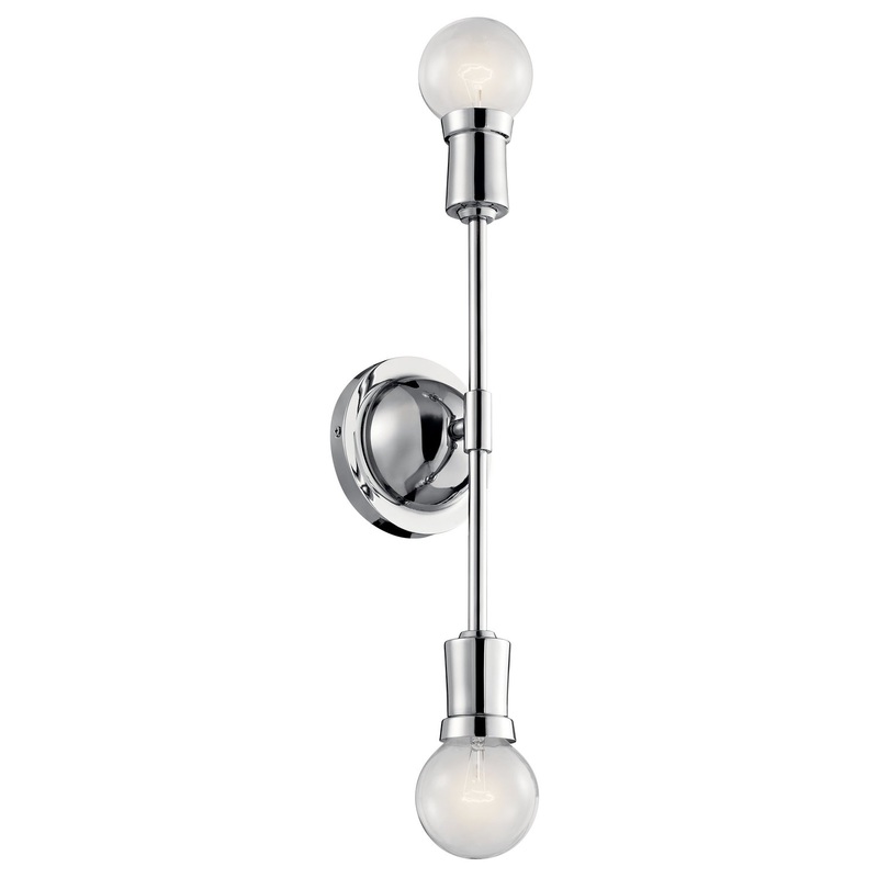 Kichler 43195CH Armstrong Two Light Wall Sconce, Chrome