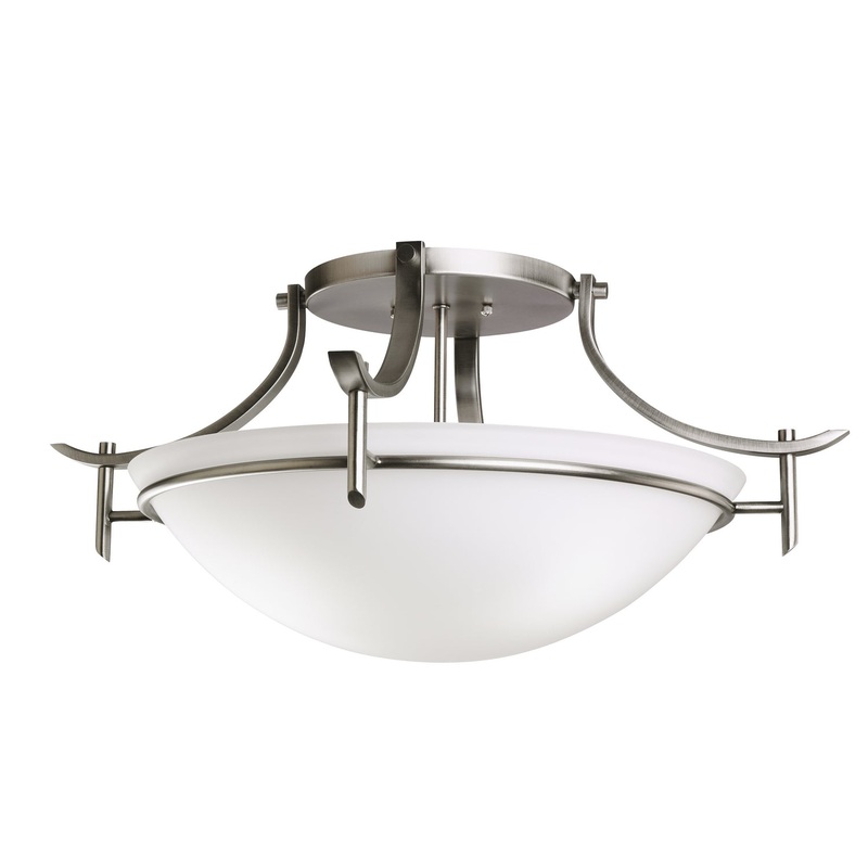 Kichler 3606AP Olympia Three Light Semi Flush Mount, Antique Pewter
