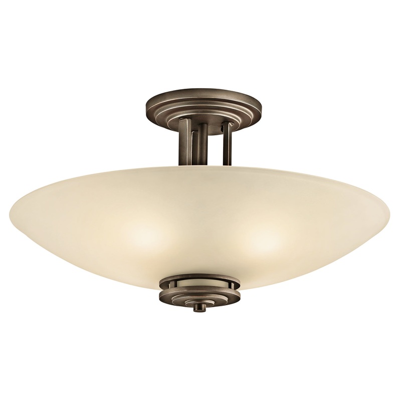 Kichler 3677OZ Hendrik Four Light Semi Flush Mount, Olde Bronze
