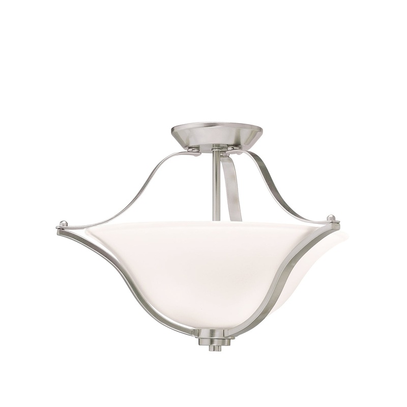Kichler 3681NI Langford Two Light Pendant/Semi Flush Mount, Brushed Nickel (Discontinued)