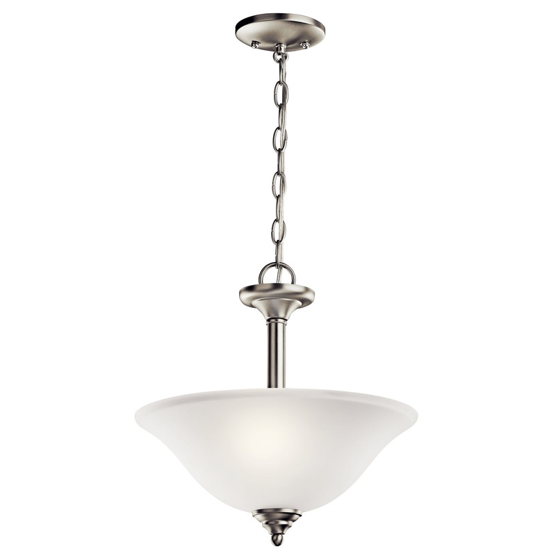 Kichler 3694NI Wynberg Two Light Pendant/Semi Flush Mount, Brushed Nickel