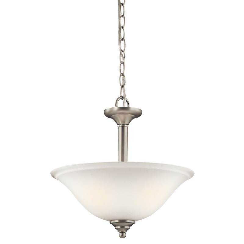 Kichler 3694NIW Armida Two Light Pendant/Semi Flush Mount, Brushed Nickel