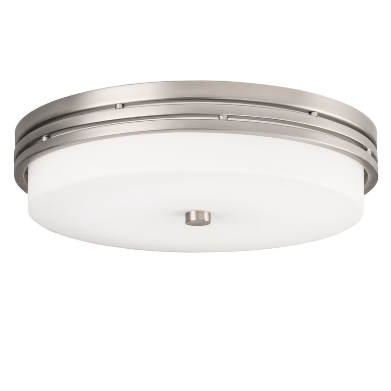 Kichler 42380NILEDR Ceiling Space LED Flush Mount, Brushed Nickel