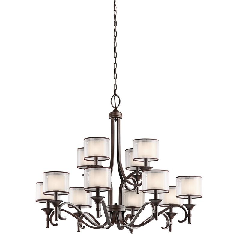 Kichler 42383MIZ Lacey 12 Light Chandelier, Mission Bronze