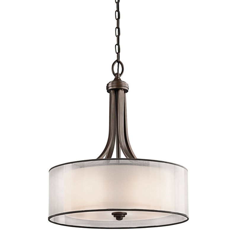 Kichler 42385MIZ Lacey Four Light Pendant, Mission Bronze
