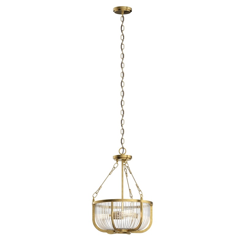 Kichler 42389NBR Roux Three Light Pendant, Natural Brass (Discontinued)