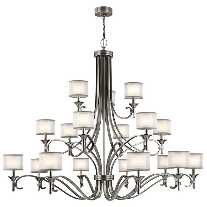 Kichler 42396AP Lacey 18 Light Chandelier, Antique Pewter