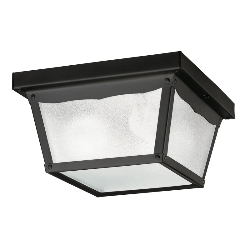 Kichler 345BK Outdoor Miscellaneous Two Light Outdoor Ceiling Mount, Black