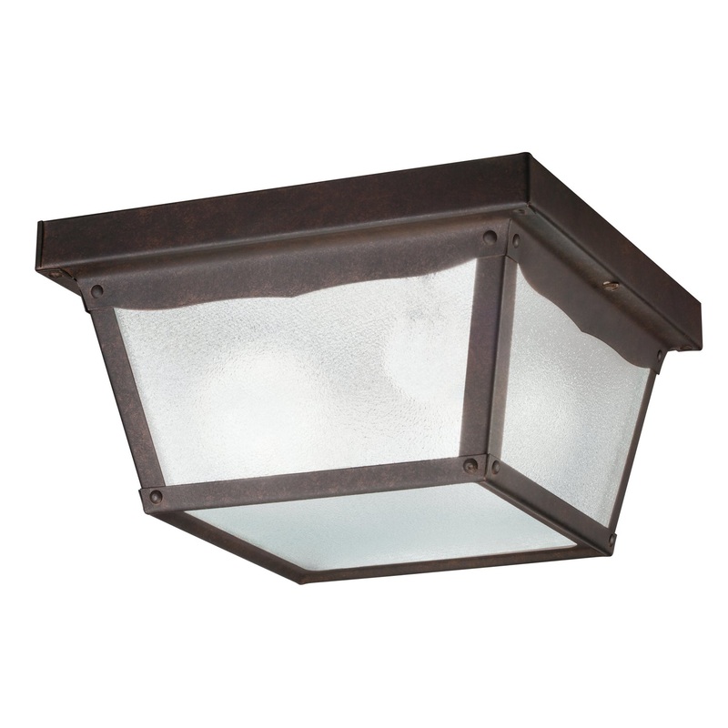 Kichler 345TZ Outdoor Miscellaneous Two Light Outdoor Ceiling Mount, Tannery Bronze (Discontinued)