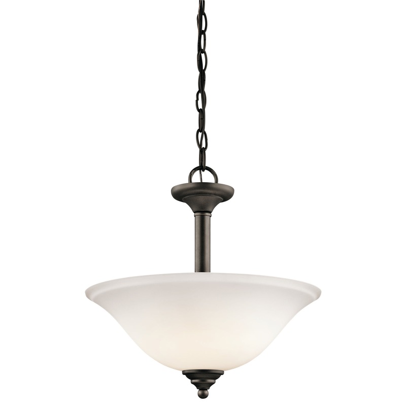 Kichler 3694OZW Armida Two Light Pendant/Semi Flush Mount, Olde Bronze