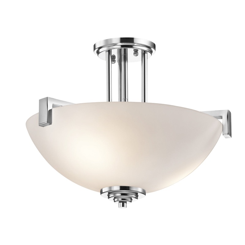 Kichler 3797CH Eileen Three Light Pendant/Semi Flush Mount, Chrome (Discontinued)