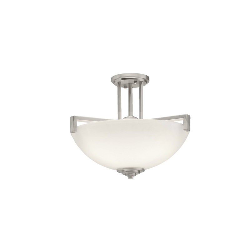 Kichler 3797NI Eileen Three Light Pendant/Semi Flush Mount, Brushed Nickel