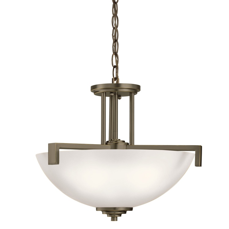 Kichler 3797OZS Eileen Three Light Pendant/Semi Flush Mount, Olde Bronze (Discontinued)