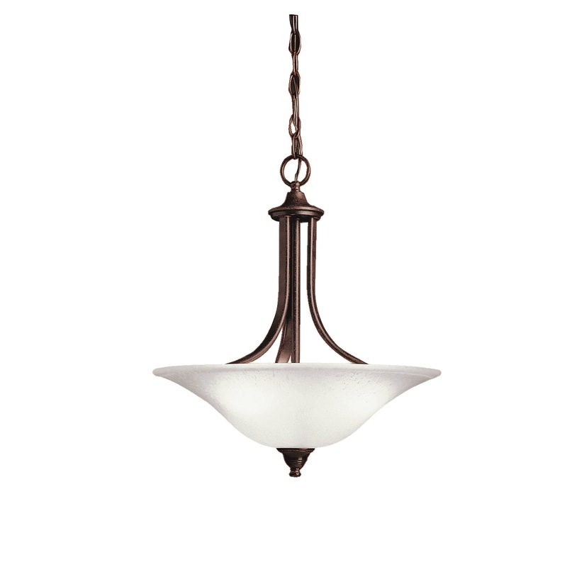 Kichler 3502TZ Dover Three Light Pendant/Semi Flush Mount, Tannery Bronze