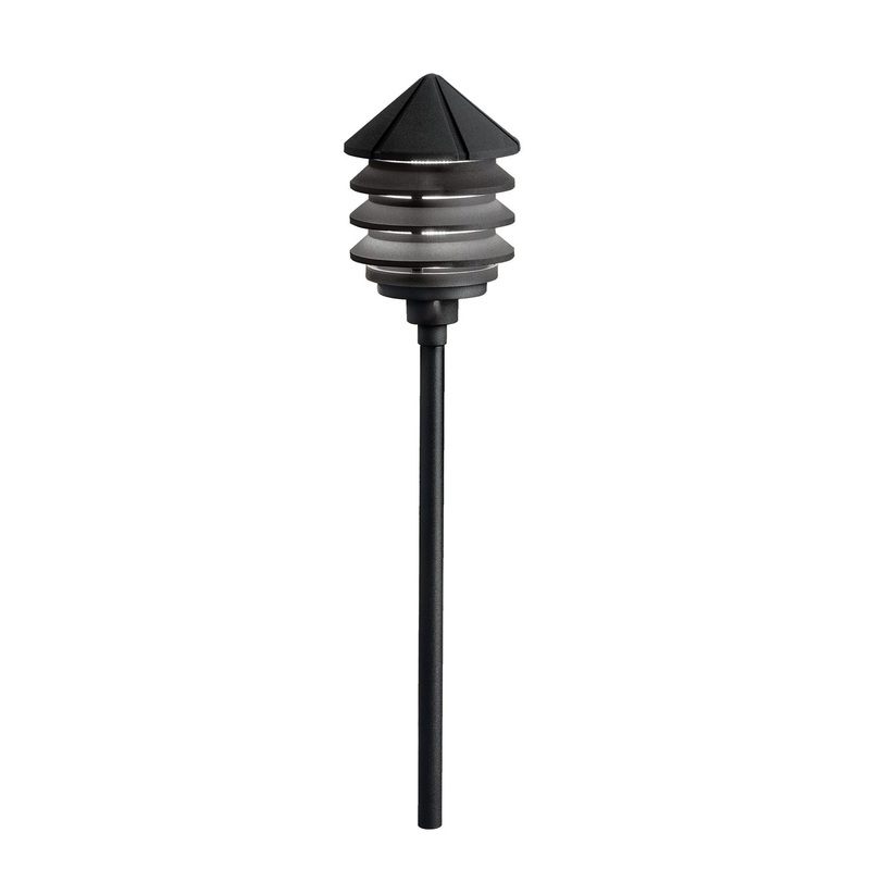 Kichler 15005BKT Six Groove One Light Path & Spread, Textured Black