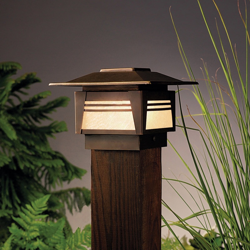Kichler 15071OZ Zen Garden One Light Deck Post, Olde Bronze (Discontinued)