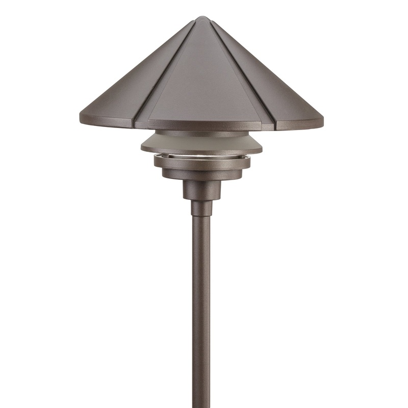 Kichler 15211AZT Six Groove One Light Path & Spread, Textured Architectural Bronze