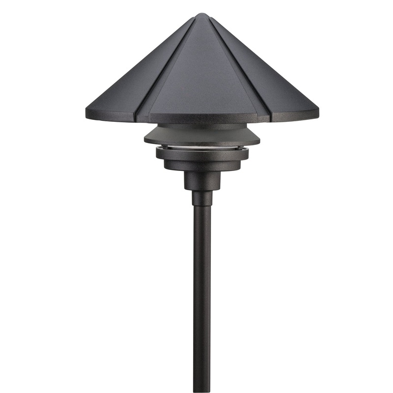 Kichler 15211BKT Six Groove One Light Path & Spread, Textured Black
