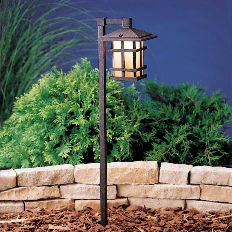 Kichler 15232AGZ Cross Creek One Light Path & Spread, Aged Bronze