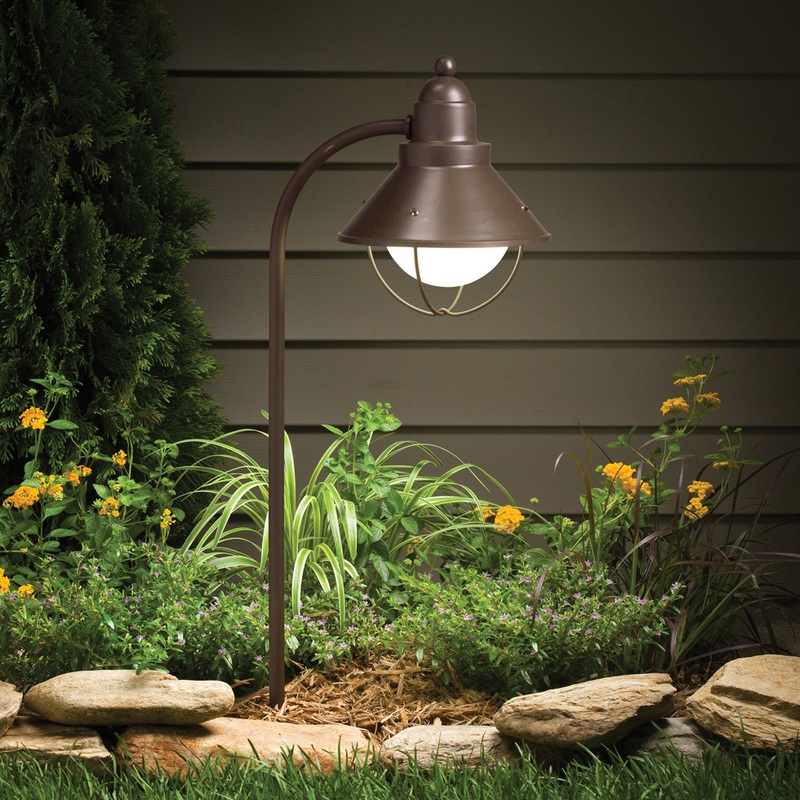 Kichler 15239OZ Seaside One Light Path & Spread, Olde Bronze
